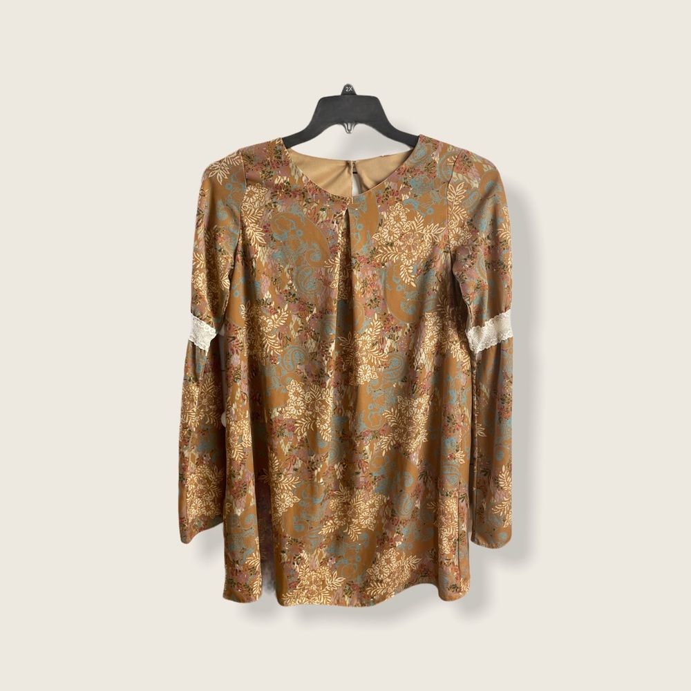 Honey Punch Boho Floral Long Sleeve Dress Size Sm